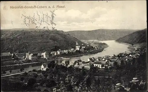 Ak Niederfell an der Mosel, Gondorf-Cobern, Panorama