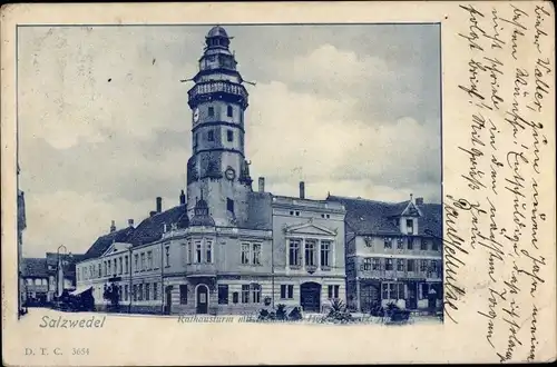 Ak Salzwedel in der Altmark, Rathausturm