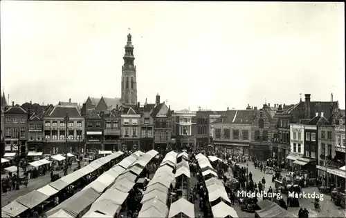 Ak Middelburg Zeeland Niederlande, Marktdag