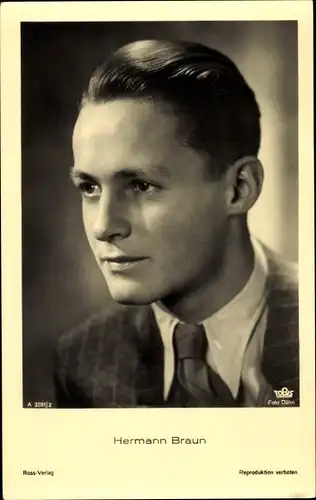 Ak Schauspieler Hermann Braun, Portrait