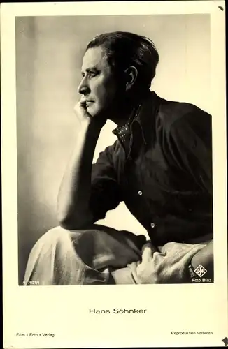 Ak Schauspieler Hans Söhnker, Portrait im Profil