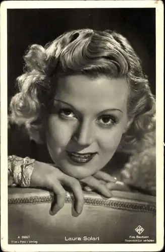 Ak Schauspielerin Laura Solari, Portrait, Ufa