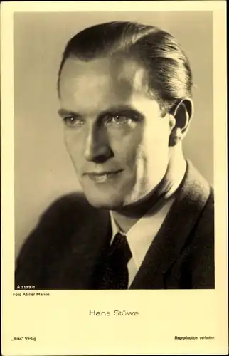 Ak Schauspieler Hans Stüwe, Portrait