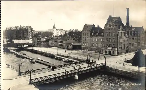 Ak Gävle Schweden, Murenska Badhuset