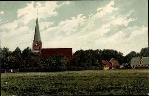 Ak Wriedel in der Lüneburger Heide, Teilansicht mit Kirche