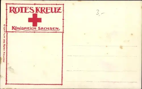 Ak König Friedrich August III. von Sachsen im Kreise seiner Kinder, Rotes Kreuz