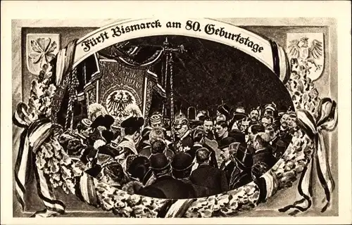 Ak Otto von Bismarck, Herzog zu Lauenburg, Bundeskanzler, 80. Geburtstag