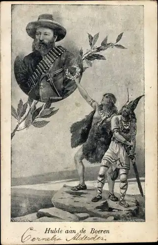 Künstler Ak Mailick, Hulde aan de Boeren, Burengeneral, Germanische Krieger