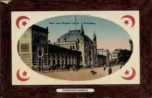 Präge Passepartout Ak Konstantinopel Istanbul Türkei, Gare des Chemins de fer orientaux