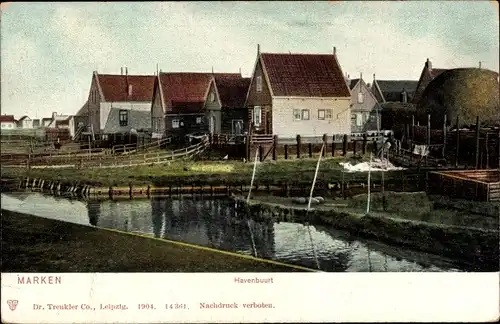 Ak Marken Nordholland Niederlande, Havenbuurt