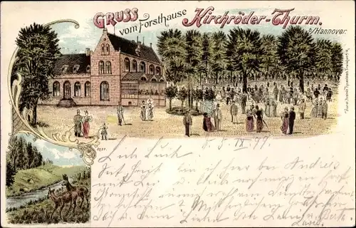 Litho Hannover in Niedersachsen, Forsthaus Kirchröder Turm