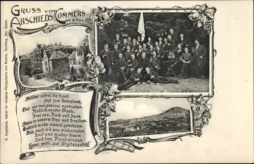 Studentika Ak Homberg an der Efze in Hessen, Gruß vom Abschieds Commers 1906 