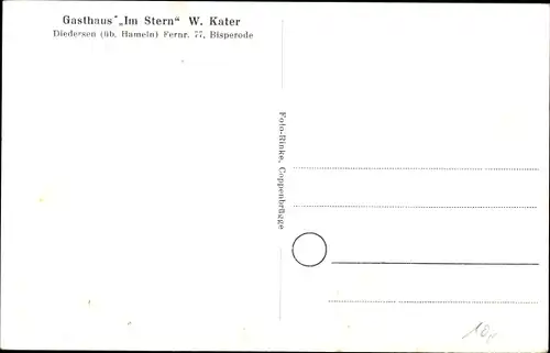 Ak Diedersen Coppenbrügge in Niedersachsen, Rittergut Diedersen, Gasthaus im Stern