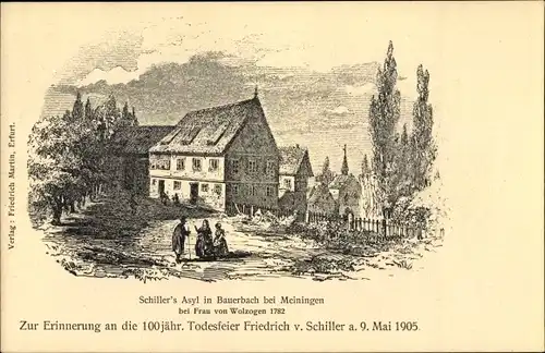 Ak Bauerbach Grabfeld, Asyl von Schriftsteller Friedrich von Schiller bei Frau von Wolzogen