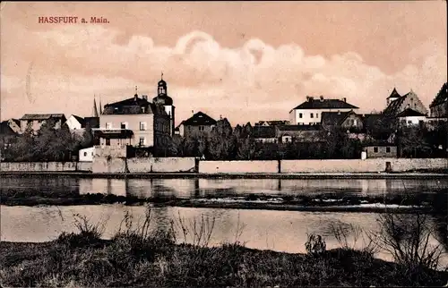 Ak Haßfurt Unterfranken, Blick auf den Ort