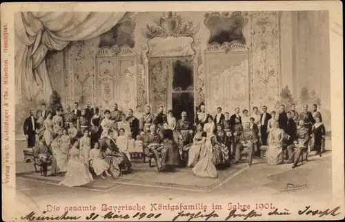 Künstler Ak Bayerische Königsfamilie im Jahre 1901