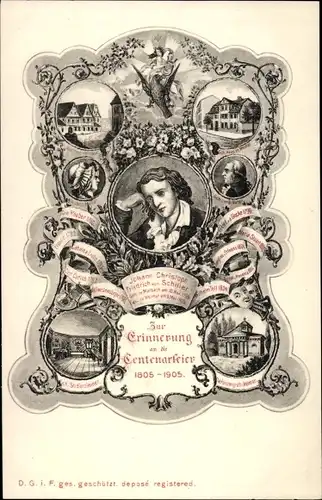 Künstler Ak Schriftsteller Friedrich von Schiller, 100. Todestag 1905