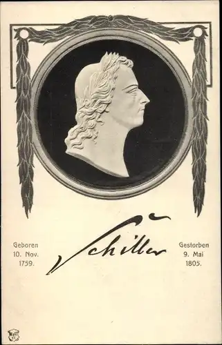 Künstler Ak Schriftsteller Friedrich von Schiller, Portrait