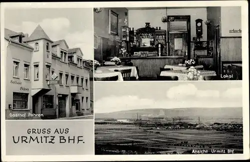 Ak Urmitz am Rhein, Urmitz Bahnhof, Gasthof Pohren