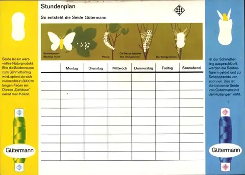 Stundenplan Gütermann Garne, Geschichte der Automobile, So entsteht Seide um 1960