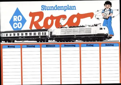Stundenplan ROCO Modelleisenbahnen, Hol Dir Deinen Roco-Katalog! um 1970
