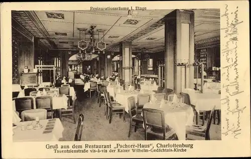 Ak Berlin Charlottenburg, Restaurant Pschorr Haus, Tauentzienstraße, Restaurationsräume 1. Etage