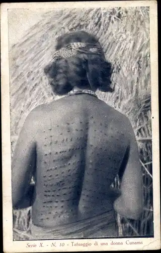 Ak Eritrea, Tatuaggio di una donna Cunama, Schmucknarben auf dem Rücken einer Frau