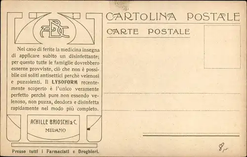 Briefmarken Litho La Posta nel Decan, Volkstypen, Boot, Lysoform Achille Brioschi Milano