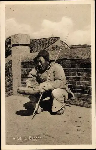 Ak Shanghai China, A blind beggar, blinder Bettler
