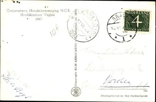 Ak Veghel Nordbrabant, Cooperative Handelsvereniging NCB, Hoofdkantoor, 1947