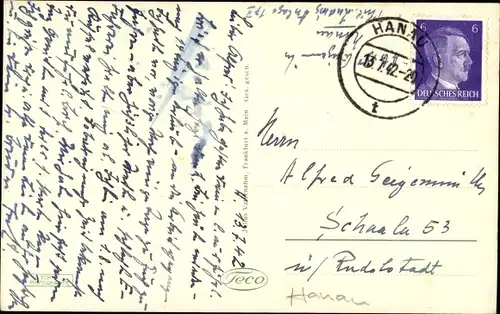 Ak Hanau am Main, Partie an der Stadthalle