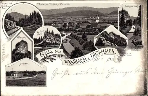 Vorläufer Litho Tambach Dietharz Thüringer Wald, Falkenstein, Dietharzer Grund, 1895