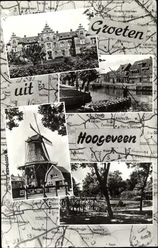 Ak Hoogeveen Drenthe, Molen, Windmühle, Park, Kanal