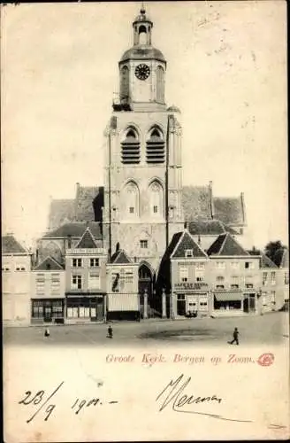 Ak Bergen op Zoom Nordbrabant Niederlande, Groote Kerk, Cafe