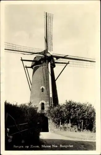 Ak Bergen op Zoom Nordbrabant Niederlande, Blick auf die Windmühle