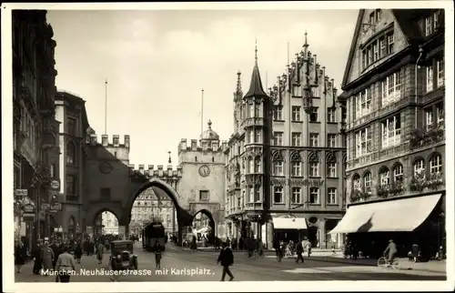 Ak München, Neuhäuserstraße mit Karlsplatz