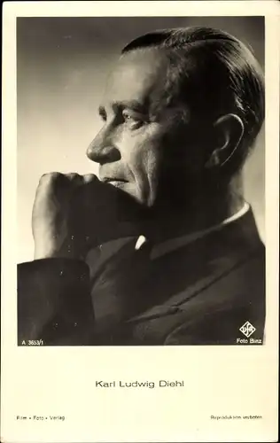 Ak Schauspieler Karl Ludwig Diehl, Portrait im Profil