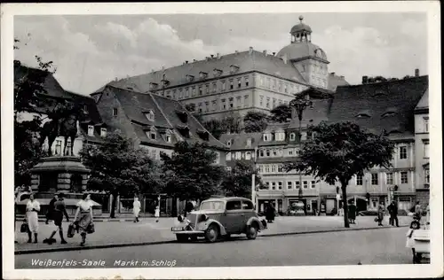 Ak Weißenfels an der Saale, Markt mit Schloss