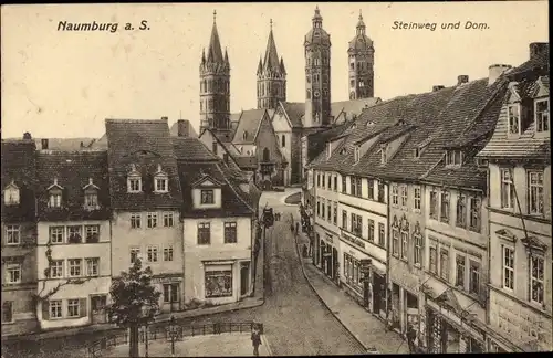 Ak Naumburg an der Saale, Steinweg und Dom
