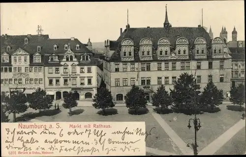 Ak Naumburg an der Saale, Markt mit Rathaus