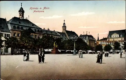 Ak Hanau am Main, Marktplatz