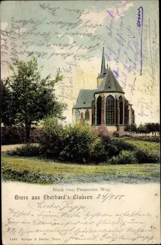 Ak Eberhards Clausen Eberhardsklausen Klausen in der Eifel, Kirche vom Piesporter Weg aus