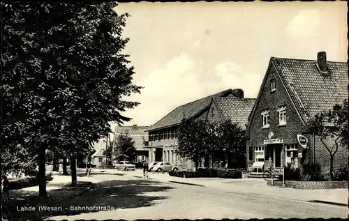 Ak Lahde Petershagen an der Weser, Bahnhofstraße
