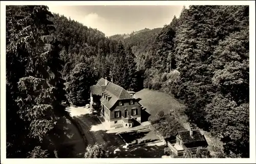 Ak Sulzburg im Markgräflerland Baden Schwarzwald, Waldkurhaus, Fliegeraufnahme