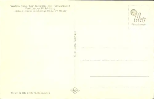 Ak Sulzburg im Markgräflerland Baden Schwarzwald, Waldkurhaus, Fliegeraufnahme