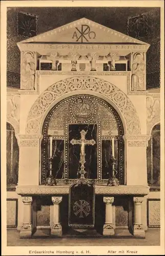 Ak Bad Homburg vor der Höhe Hessen, Altar mit Kreuz