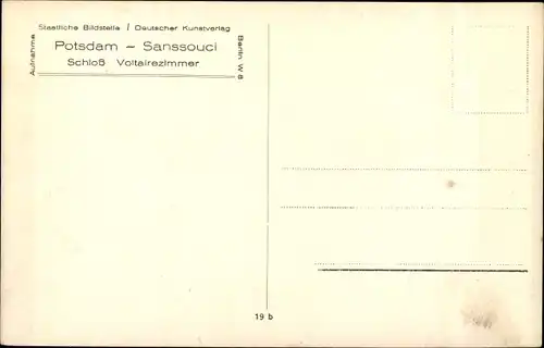 Ak Potsdam, Schloss Sanssouci, Voltairezimmer