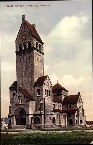 Ak Singen Hohentwiel Baden Württemberg, Herz-Jesu-Kirche