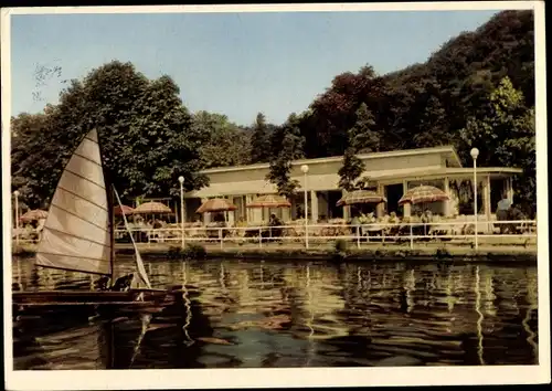 Ak Baldeney Essen im Ruhrgebiet, Seeterrasse Schloss Baldeney