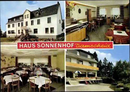 Ak Damscheid Oberwesel am Rhein, Hotel Sonnenhof, Landkarte mit Anfahrtsweg